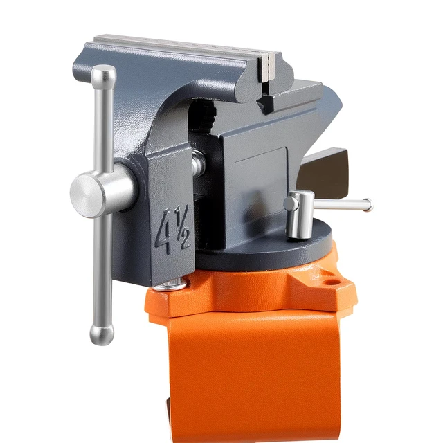 Alt view image 2 of 2 - VEVOR Bench Vise, 4.5 Inch, Portable Workbench Vice with 270° Swivel Base, Quick Release Rotating Bench Clamp, Cast Iron Construction, for Woodworking, Metalworking, Drilling, Sawing, Cutting Conduit
