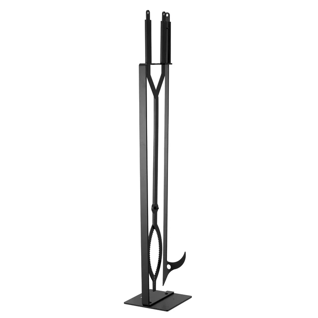 Alt view image 9 of 9 - VEVOR Fireplace Tool Set, 3 PCS Fire Tool Set and Holder with Stand, Tongs, Fire Place Poker, Wrought Iron Fireplace Accessories for Campfire Backyard Bonfire Indoor/Outdoor, Black