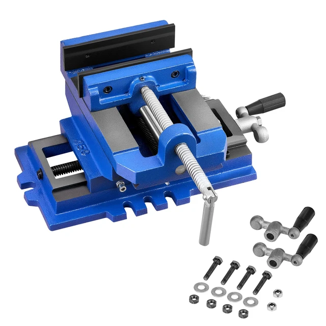 Alt view image 8 of 8 - Cross Slide Drill Press Vise, 6 Inch Jaw Width, 2 Way X-Y Axis Bench Vise, 5.7 Inch Max Jaw Opening, Heavy Duty Cast Iron, Workbench Vice Clamp, for Woodworking Drilling CNC Milling Machine