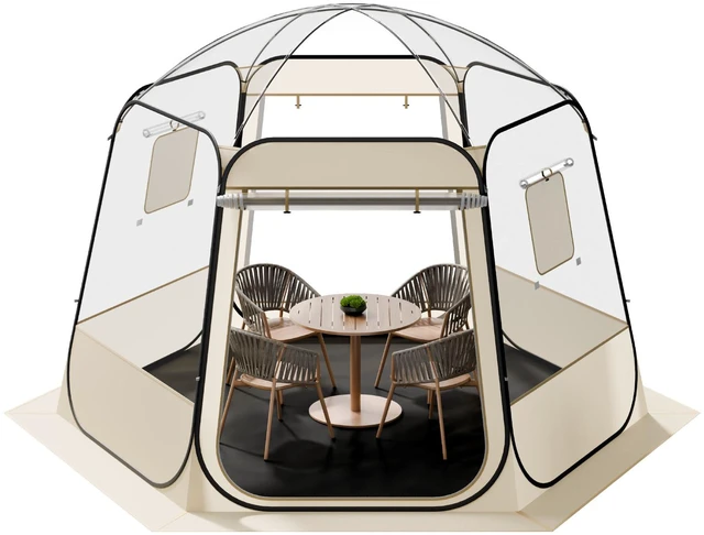 Alt view image 8 of 8 - Pop up Bubble Tent, 10 x 9.2 ft Waterproof & UV-Resistant, Clear Camping Tent Shelter, Outdoor Garden Dome Igloo Tents with Windows, 540° Panoramic View, for 4-8 Persons Patio Backyard