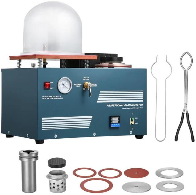 Alt view image 8 of 8 - Vacuum Investing Casting Machine with Melting Furnace, Convenient Oil Injection Port, Precision Pressure Gauge, All-in-One Machine for Casting Jewelry and Melting Scrap, Silver, Gold, Copper
