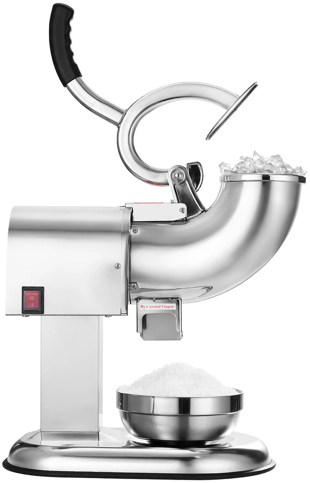 Alt view image 9 of 9 - Ice Crusher Machine, 440lbs Per Hour Electric 4 Blades Snow Cone Maker, All Stainless Steel Shaved Ice Machine with Bowl and Cover, 350W 1400RPM Ice-Shaver for Home and Commercial Use, Silver