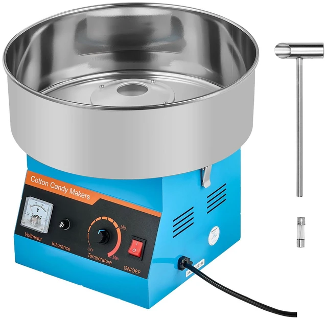 Alt view image 9 of 9 - Cotton Candy Machine Commercial, 1000W Electric Candy Floss Maker, Easy Use with 15 inch Stainless Steel Bowl and Sugar Scoop, Makes Hard Candy for Home Kids Birthday, Family Party, Blue