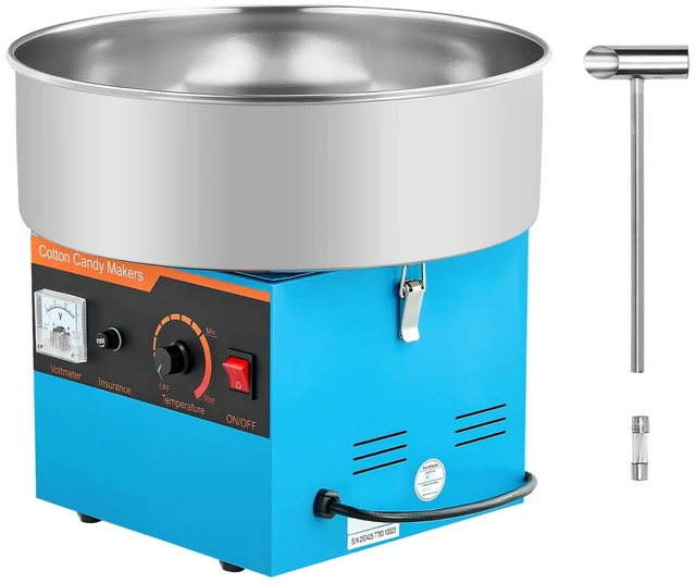 Alt view image 8 of 8 - Cotton Candy Machine Commercial, 1000W Electric Candy Floss Maker, Easy Use with 15 inch Stainless Steel Bowl and Sugar Scoop, Makes Hard Candy for Home Kids Birthday, Family Party, Blue