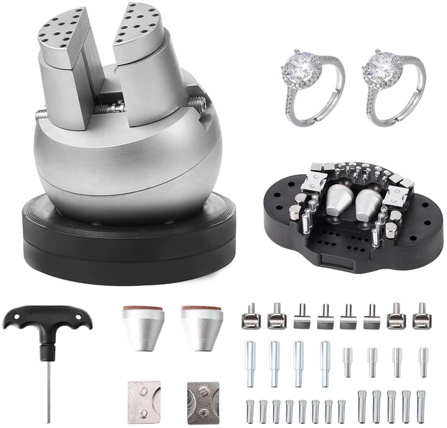 Alt view image 8 of 8 - Ball Vise, 5" Engraving Setting Tool, 360° Rotation Engraving Block Vise, 35 PCS Attachment Jewelry Engraving Block Tools Standard Block for Gemstone Inlay and Small-Scale Engraving