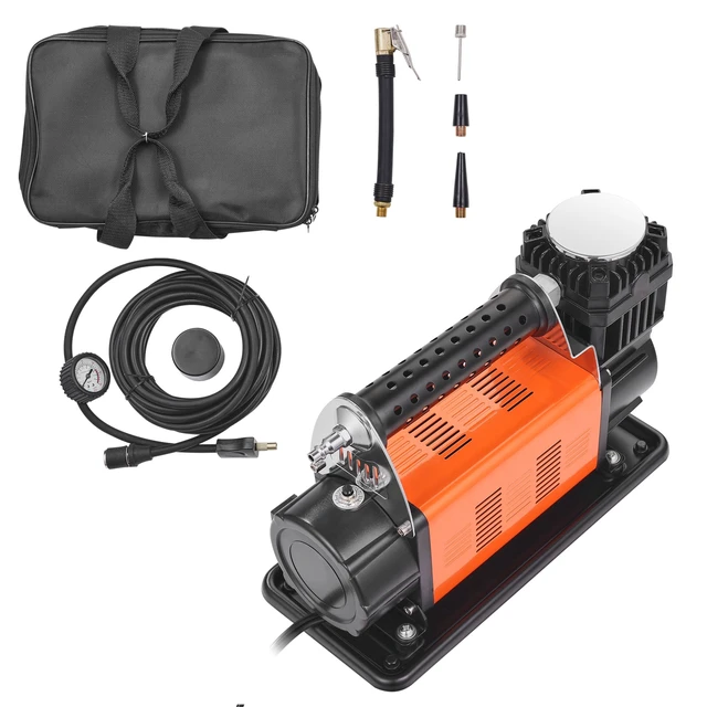 Alt view image 15 of 15 - 12V Portable Tire Inflator, 7.06CFM Heavy Duty Air Compressor, 150PSI Offroad Air Pump with Adapters for Car SUV RV Truck - Include 6.5FT Power Cord, 26FT Air Hose with Pressure Gauge, Carry Bag