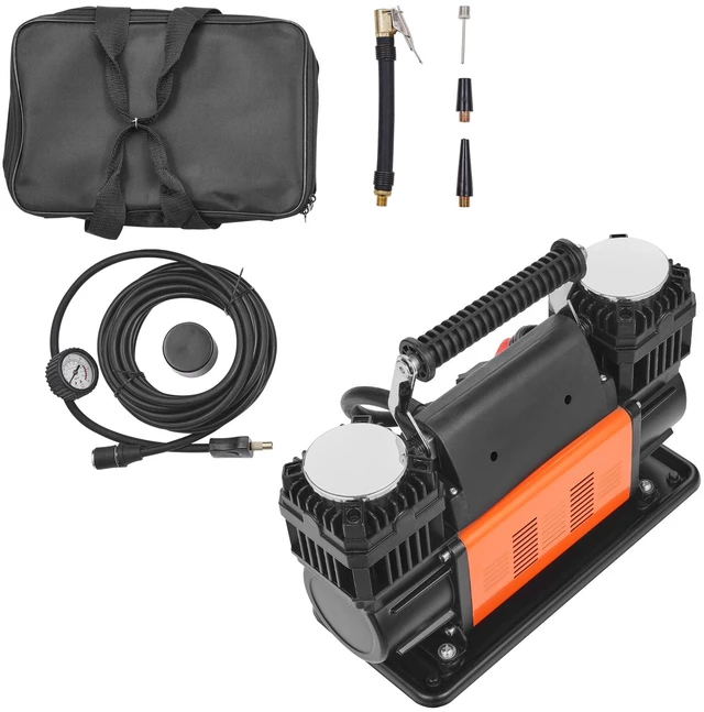 Alt view image 16 of 16 - 10.6 CFM Heavy Duty Air Compressor, 30s Fast Inflation | Dual-Cylinder Portable Tire Inflator, 12V 150PSI Offroad Air Pump with Adapters for Trucks Car SUV 4 x 4 Vehicle RV