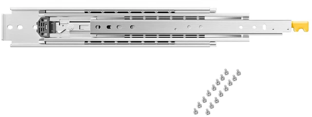 Alt view image 8 of 8 - Set of 2 Drawer Rails, Sizes Ranging from 16 to 60 inches, 500 lbs Weight Limit, Locking Mechanism Included, Ball Bearing Side Mount Drawer Slide Rail