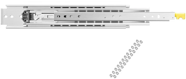 Alt view image 8 of 8 - 1 Pair Full Extension Drawer Slides 18 20 22 28 30 32 36 38 40 44 48 52 56 60 in, 500 lbs Load Capacity Locking Drawer Slides, Ball Bearing with Lock Side Mount Drawer Slide Rail
