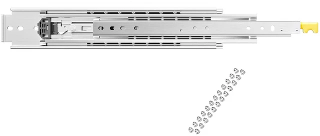 Alt view image 8 of 8 - Set of Two Drawer Rails, Sizes Varying from 16 to 60 inches, 500 lbs Weight Tolerance, Lockable Ball Bearing Side Mounted Drawer Slide Rail