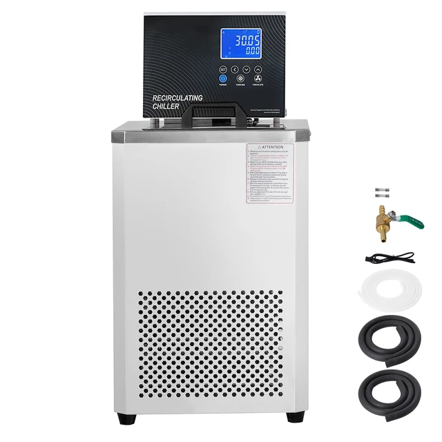 Alt view image 9 of 9 - Laboratory Chiller Circulator, 6L Chiller Lab Low Temperature Cooling Liquid, 23°F-212°F Circulator Pump Chiller, LCD Display, 304 Stainless Steel Water Bath Recirculating Water Cooling Chiller