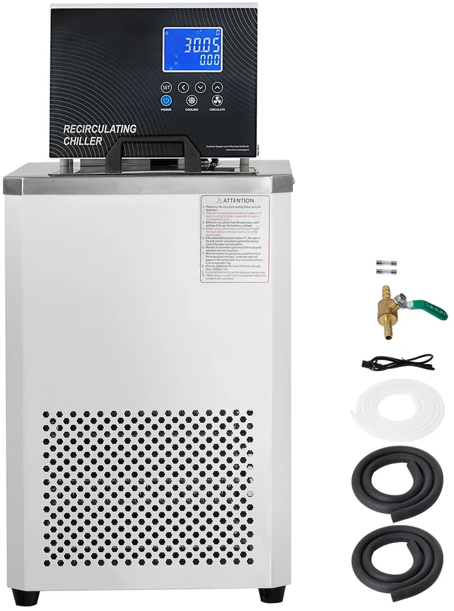 Alt view image 9 of 9 - Laboratory Chiller Circulator, 6L Chiller Lab Low Temperature Cooling Liquid, -4°F-212°F Circulator Pump Chiller, LCD Display, 304 Stainless Steel Water Bath Recirculating Water Cooling Chiller
