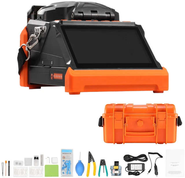 Alt view image 9 of 9 - Fiber Fusion Splicer 6 Motors, Core & Clad Alignment Fibers Optic Splicer with 6s Fast Splicing and 13s Heating, 5" Touch Screen, 3 in 1 Fiber Holder, 7800mAh Battery for SM MM DS NZDS Fibers