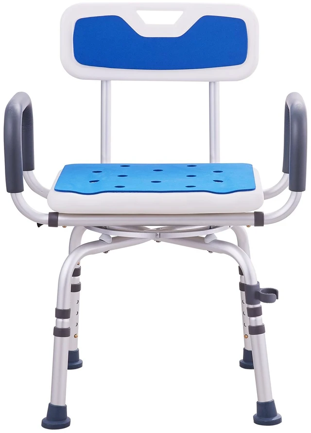 Alt view image 16 of 16 - Swivel Shower Chair 360 Degree, Adjustable Shower Seat with Armrests and Backrest for Inside Shower or Bathtub, Non-Slip Rotating Bathtub Chair Seat for Elderly Disabled Injured, 400lbs Capacity