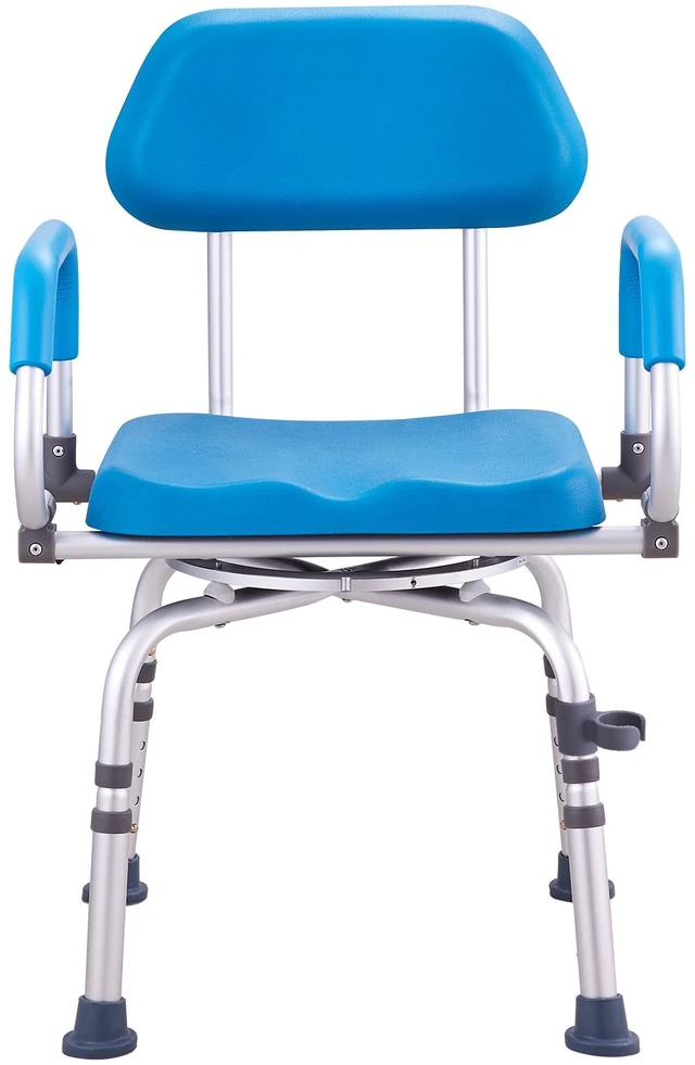 Alt view image 16 of 16 - Swivel Shower Chair 360 Degree, Adjustable Shower Seat with Pivoting Arms & Padded Bath Seat for Inside Shower or Tub, Non-Slip Rotating Bathtub Chair for Elderly Disabled, 300LBS Capacity