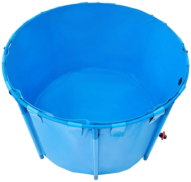 Alt view image 8 of 8 - Canvas Fish Pond Above Ground Fish Tank 448.8 Gal Round Koi Pond (Blue)