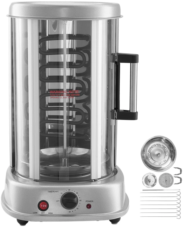 Alt view image 8 of 8 - Shawarma Grill Machine, Vertical Chicken Shawarma Cooker Machine Countertop, Electric Stainless Steel Broiler Gyro Rotisserie Oven Doner Kebab Machine, for Home Restaurant Kitchen Parties