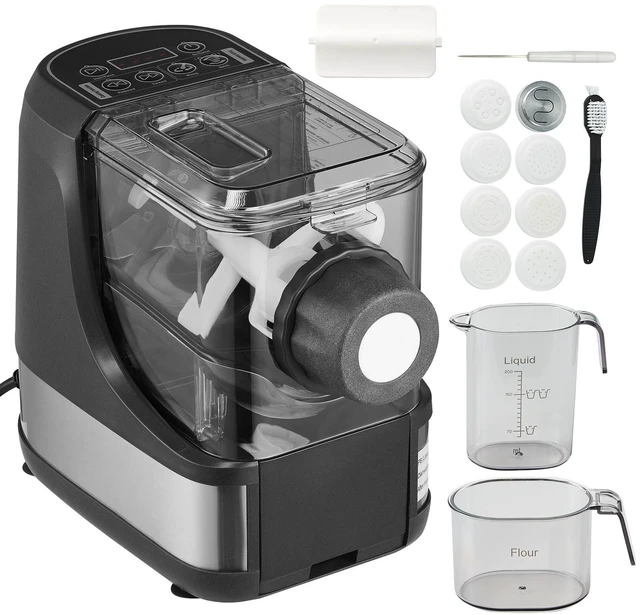 Alt view image 9 of 9 - Electric Pasta Maker, 150W Automatic Noodle Maker Machine with 8 Pasta Shapes, 4 Intelligent Modes, 500g Flour Capacity Pasta Maker Machine with Measuring Cups, Cleaning Brush for Home Kitchen