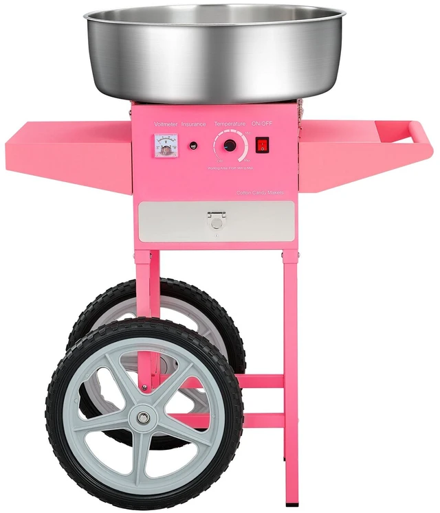 Alt view image 8 of 8 - Electric Cotton Candy Machine with Cart, 1000W Commercial Candy Floss Maker with 20.5 in Stainless Steel Bowl, Sugar Scoop, and Drawer, Easy to Use, for Home, Kids Birthday, Family Party, Pink
