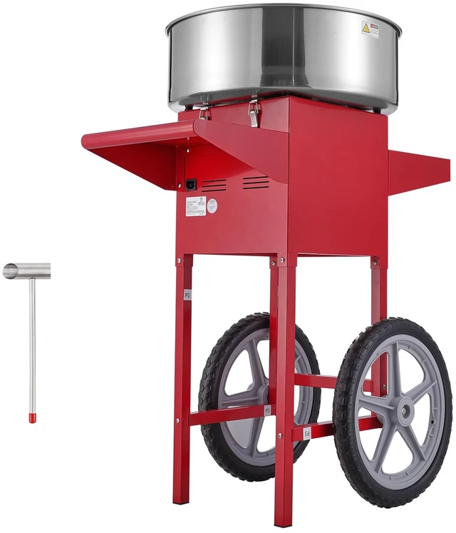 Alt view image 15 of 15 - Electric Cotton Candy Machine with Cart, 1000W Commercial Candy Floss Maker with Stainless Steel Bowl, Sugar Scoop and Drawer, Perfect for Home, Kids Birthday, Family Party, Red