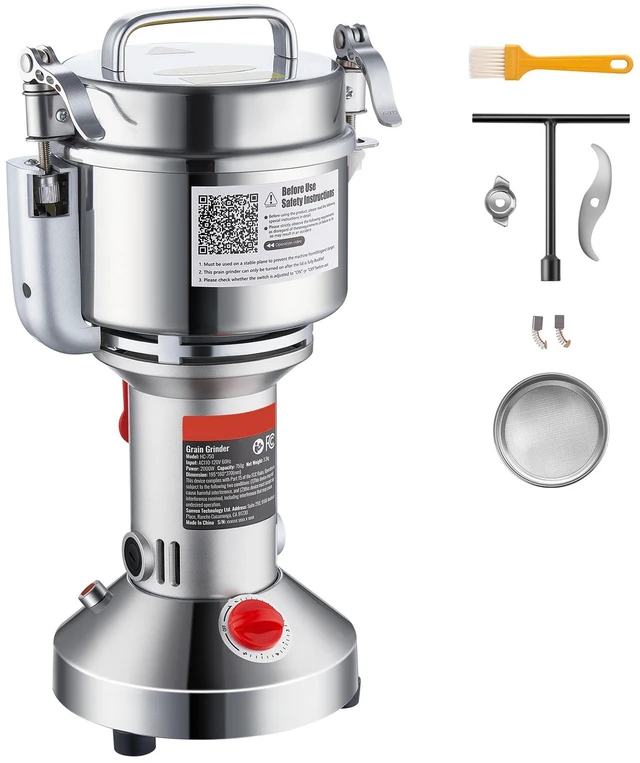 Alt view image 8 of 8 - 750g Electric Grain Mill Grinder, High Speed 2000W Commercial Spice Grinders, Stainless Steel Pulverizer Powder Machine, for Dry Grains Spices Cereals Coffee Corn Pepper, Straight Type