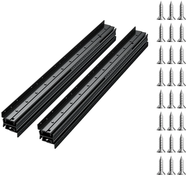 Alt view image 8 of 8 - Undermount Drawer Slides, 40 inch, Full Extension Ball Bearing Under Stair Cabinet Rails, 260 LB Load Capacity Heavy Duty Bottom Stair Cabinet Glides Track Runners,for DIY Replacement, Black