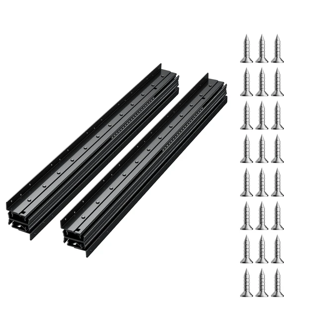 Alt view image 8 of 8 - Undermount Drawer Slides, 32 inch, Full Extension Ball Bearing Under Stair Cabinet Rails, 260 LB Load Capacity Heavy Duty Bottom Stair Cabinet Glides Track Runners,for DIY Replacement, Black