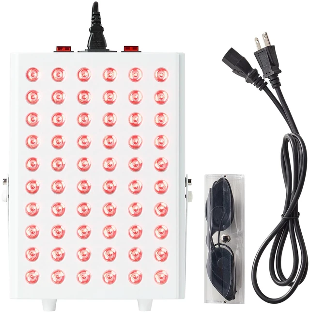 Alt view image 8 of 8 - Red Light Therapy for Body Face, 60 Dual-Chip LEDs, Red 660nm & Near Infrared 850nm Combo, High Power Red Light Therapy Panel for Recovery, Pain Relief, Wound Healing, Skin Health, 80W