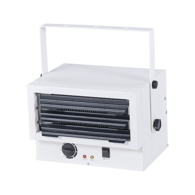 Alt view image 9 of 9 - Electric Garage Heater, 5000-Watt (2500/5000W) Ceiling Mounted Shop Heater, 2 Settings & Overheat Protection & Low Noise Cross-flow, Commercial for Indoor Workshop Warehouse,240V White