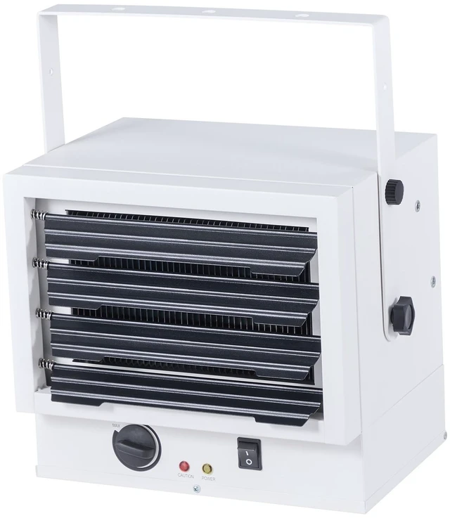 Alt view image 9 of 9 - Electric Garage Heater, 5000-Watt Wall/Ceiling Mounted Shop Heater for 2 Cars, Overheat Protection & 3 Adjustable Angles, Heavy Duty Commercial for Indoor Workshop Warehouse,240V White