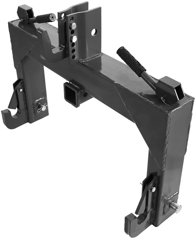 Alt view image 8 of 8 - 3-Point Quick Hitch with 2 in Receiver, 3000 Lbs Lift Capacity, 3-Pt Hitch with 5 Level Adjustable Bolt, Adaptation to Category 1 & 2 Tractor, Heavy Duty 3 Point Attachments, Black
