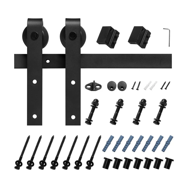 Alt view image 8 of 8 - VEVOR 10FT Sliding Barn Door Hardware Kit for Single Sliding Barn Door J-shape