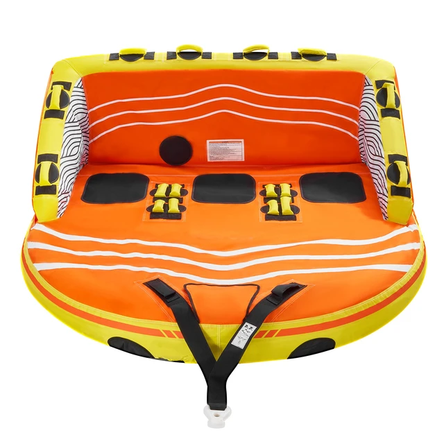 Alt view image 10 of 10 - VEVOR Towable Tube for Boating 1-3 Riders Inflatable Boating Tubes Towable Water Sport