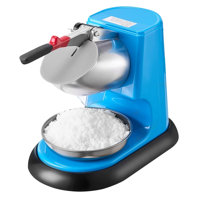 Alt view image 15 of 15 - Ice Crusher Machine, 220lbs Per Hour Electric 4 Blades Snow Cone Maker, Stainless Steel Shaved Ice Machine with Bowl and Cover, 300W 1400RPM Ice-Shaver for Home and Commercial Use, Blue