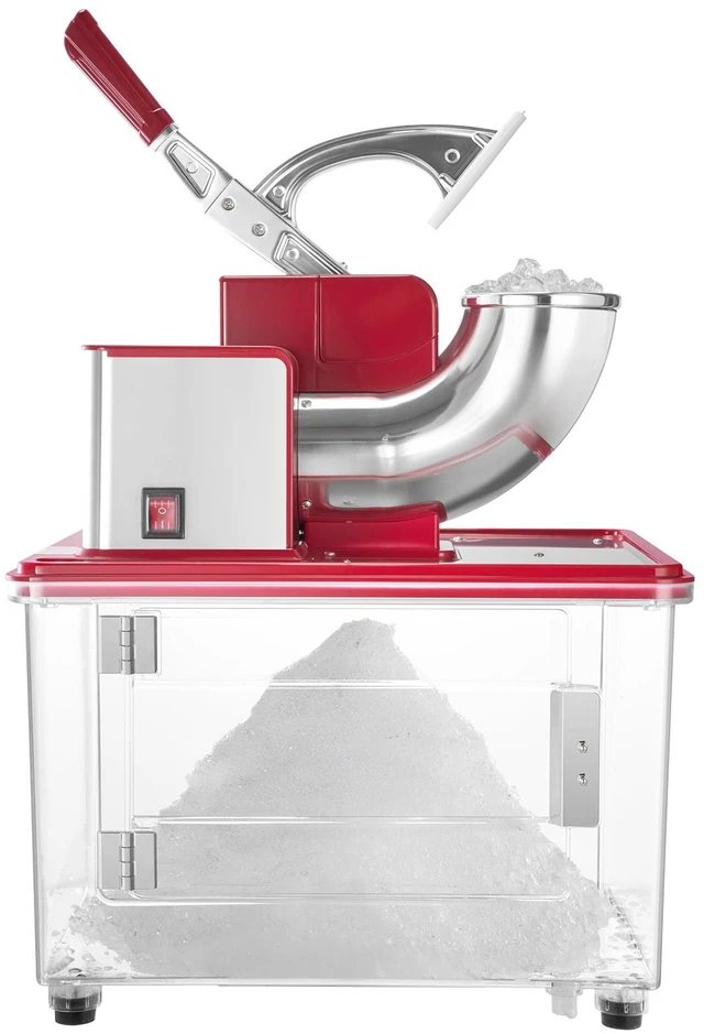 Alt view image 8 of 8 - Commercial Ice Crusher 661LBS/H, 350W Electric Snow Cone Machine with 4 Blades, 2000RPM Stainless Steel Shaved Ice Machine with 11 Gal Crushed-Ice Box, for Family Restaurants Bars, Red