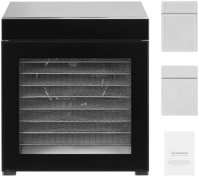 Alt view image 9 of 9 - Food Dehydrator Machine, 10 Stainless Steel Trays, 1000W Electric Food Dryer with Adjustable Temperature & 24-Hour Timer, Freeze Dryer for Jerky, Meat, Fruit, Vegetables, Herbs, Dog Treats