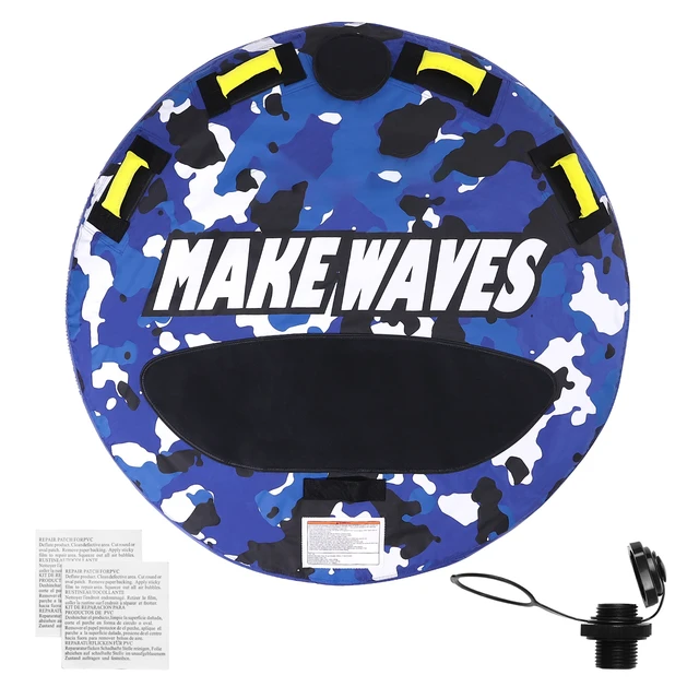 Alt view image 15 of 15 - VEVOR Towable Tube for Boating, 340 lbs, 1-2 Riders Inflatable Boat Tubes and Towables, 51.8" Round Water Sport Towable Tube for Boat to Pull, Full Nylon Cover, EVA Grab Handles and Speed Safety Valve