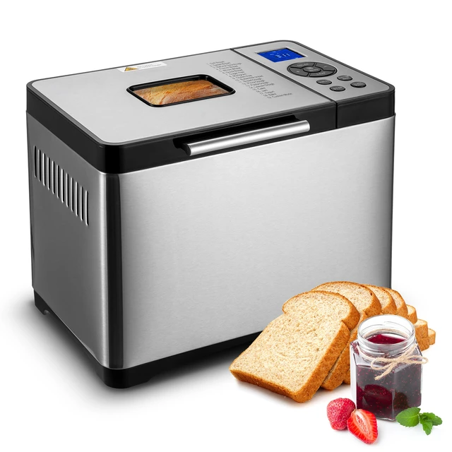 Alt view image 9 of 9 - Bread Maker, 19-in-1 2LB Dough Machine, Nonstick Ceramic Pan Automatic Breadmaker with Gluten Free Setting, Whole Wheat Bread Making, Digital, Programmable, 3 Loaf Sizes, 3 Crust Colors