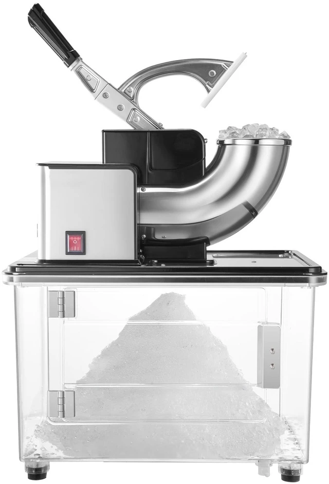 Alt view image 8 of 8 - Commercial Ice Crusher 661LBS/H, 350W Electric Snow Cone Machine with 4 Blades, 2000RPM Stainless Steel Shaved Ice Machine with 11 Gal Crushed-Ice Box, for Family Restaurants Bars, Black