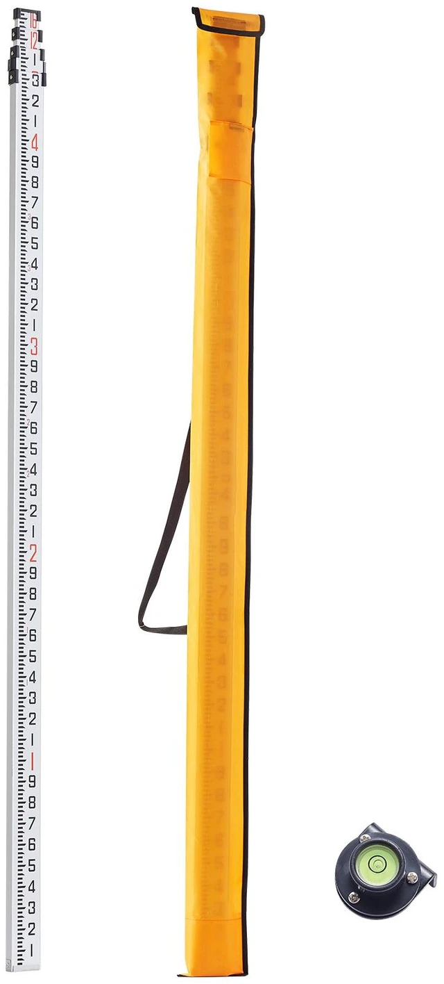 Alt view image 15 of 15 - Aluminum Grade Rod, 16-Feet/10ths 4 Sections Telescopic Measuring Rod,Double-Sided Scale 1/10ft Leveling Rod Stick,Aluminum Alloy Survey Rod w/ Bubble Level &Carrying Bag for Houses,Walls,Floors