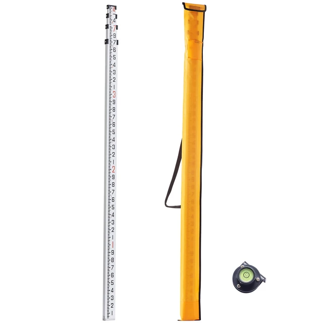 Alt view image 9 of 9 - Aluminum Grade Rod, 14-Feet/10ths 6 Sections Telescopic Measuring Rod,Double-Sided Scale 1/10 ft Leveling Rod Stick,Aluminum Alloy Survey Rod w/ Bubble Level&Carrying Bag for Houses,Walls,Floors