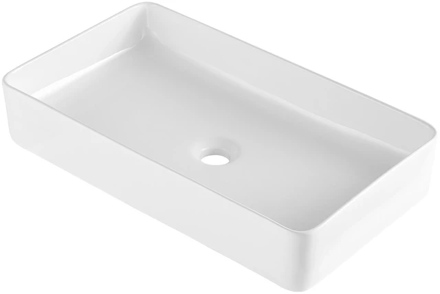 Alt view image 9 of 9 - VEVOR Rectangle Vessel Sink, 24" x 13.8" Bathroom Vessel Sink Countertop, White Ceramic Bathroom Sinks Above Counter, Modern Style, Bright and Elegant, Well-Packaged for Bathroom, Hotel, Toilet, RV