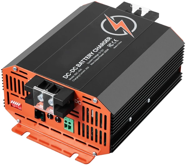 Alt view image 8 of 8 - 12V 40A DC to DC Battery Charger, 500W, On-Board Battery Charger for Lead-Acid, Lithium, AGM, GEL, and Flooded Batteries, Smart Multi-Stage Charging, for RVs, Commercial Vehicles, Boats, Yachts
