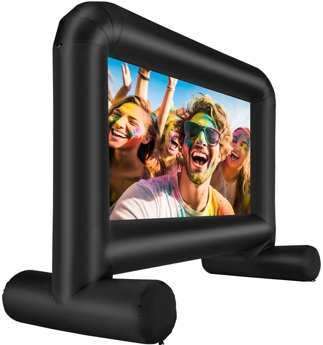 Alt view image 16 of 16 - Inflatable Movie Screen, 14 FT Inflatable Projector Screen for Outside with Blower and Carrying Bag, Front/Rear Projection, Oxford Fabric Blow Up Screen for Outdoor Parties Backyard Movie Night