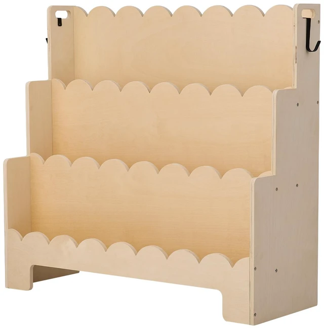 Alt view image 2 of 2 - Kids Bookshelf 3-Tier Scalloped Wooden Front Facing Montessori Toddler Bookcase