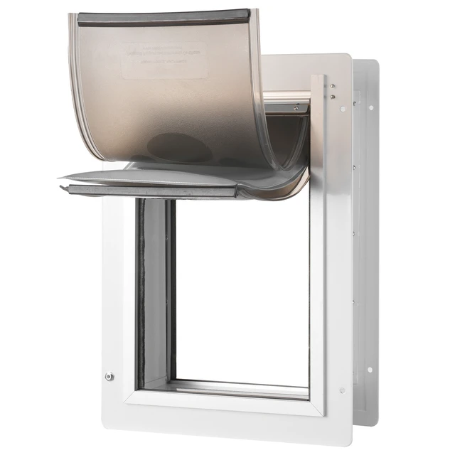 Alt view image 8 of 8 - Pet Door, 14.25" x 21.1" Metal Frame with Lock and 3-Flap System, Weatherproof Doggy Door, Easy to Install in Interior or Exterior Walls, Pet Door Suitable for Cat Doggie Kitties (White-Large)