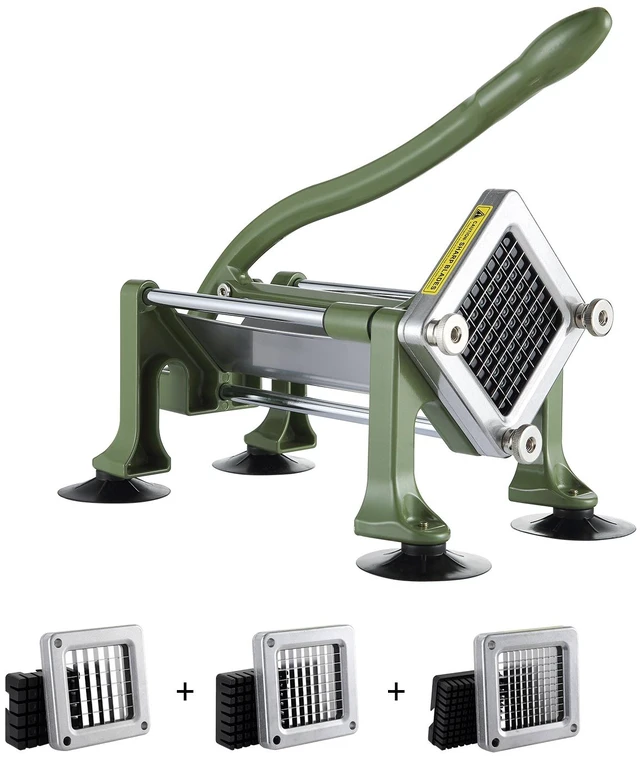 Alt view image 8 of 8 - French Fry Cutter, Potato Slicer with 1/2-Inch and 3/8-Inch Stainless Steel Blades, Manual Potato Cutter Chopper with Suction Cups, Great for Potato, French Fries, Cucumber, Vegetables, Carrot