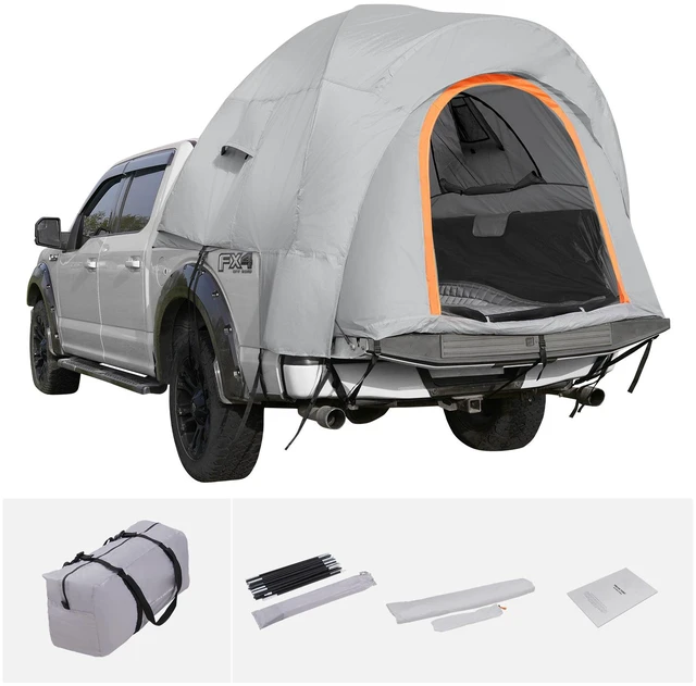 Alt view image 8 of 8 - Truck Bed Tent, 5.5'-6' Pickup Truck Tent with Rain Layer and Carry Bag, Waterproof PU2000mm Double Layer Truck Tent for Camping, Accommodate 2-3 Person, for Camping Traveling Outdoor Activities
