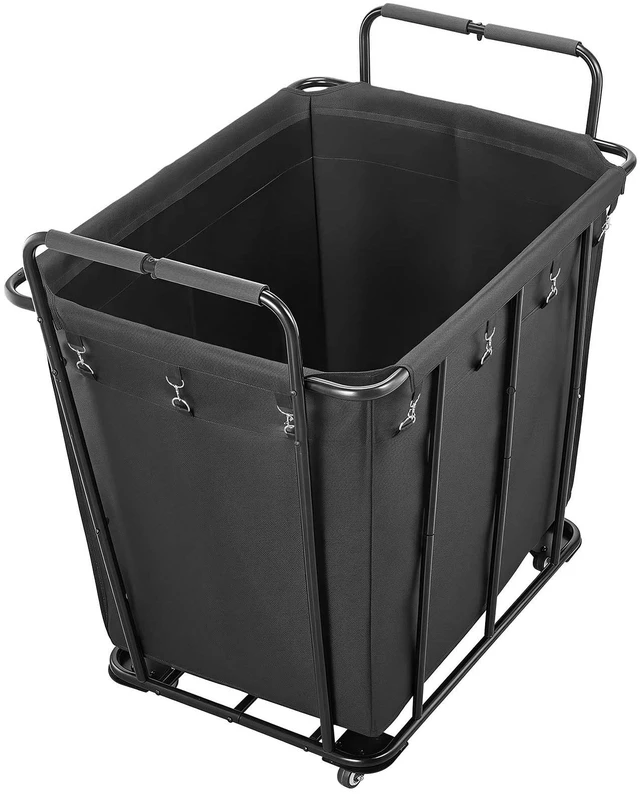 Alt view image 9 of 9 - Vevor Laundry Cart, Rolling Grocery Utility Cart with Waterproof Liner & Swivel Wheels, 260 LBS Large Load Capacity, Heavy Duty Shopping Basket for Laundry, Shopping, Camping, Grocery, Luggage, Black