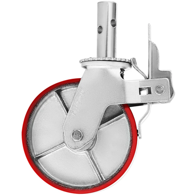 Alt view image 8 of 8 - Scaffolding Wheels Set, Heavy Duty 4-Pack 8\" Scaffolding Casters, with 4400 Lbs Per Set and Locking Stem Casters with Brake, Polyurethane Replacement for Scaffold, Shelves, Workbench